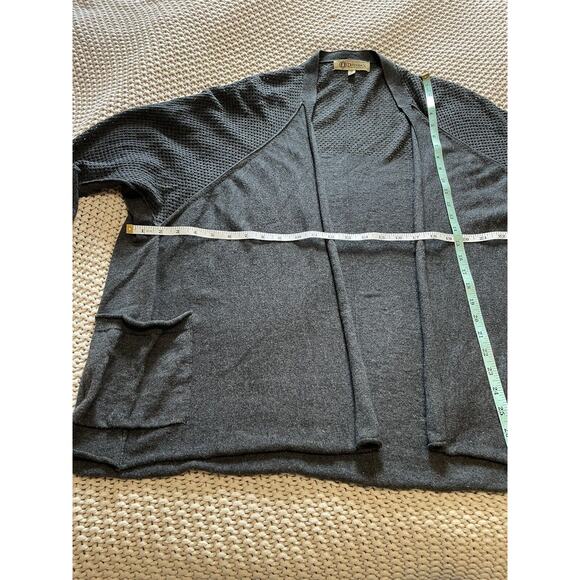 Democracy Womens Cardigan Size M blue long open front buttons on sleeves pockets - Picture 8 of 9